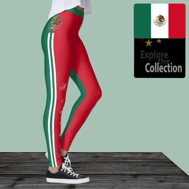 Mexico fashion leggings, Mexican Flag /sports Leggings (Creator Uploaded)