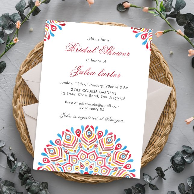 Mexico Festival Mandala Bridal Shower Invitation (Creator Uploaded)