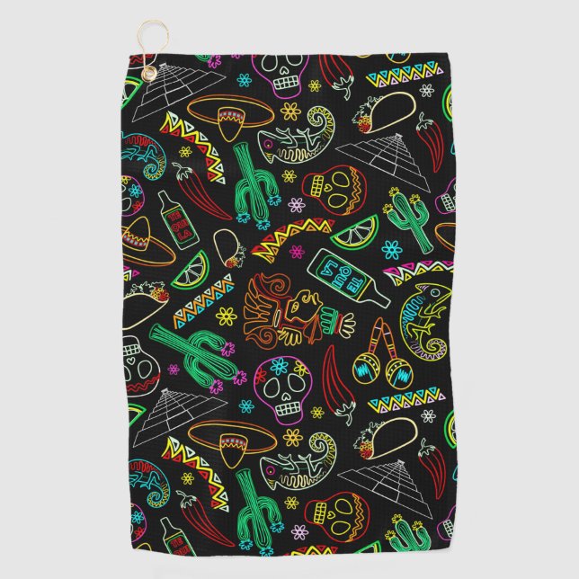 Mexico Fiesta Pattern  Golf Towel (Front)