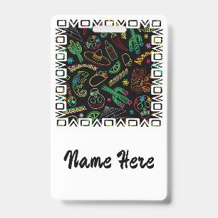 Mexico Fiesta Pattern  ID Badge