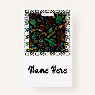 Mexico Fiesta Pattern  ID Badge
