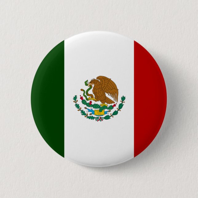Mexico flag 6 cm round badge (Front)