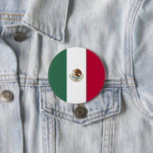 Mexico flag 7.5 cm round badge