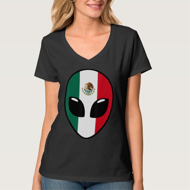 Mexico Flag   Alien Mexico T-Shirt (Front)