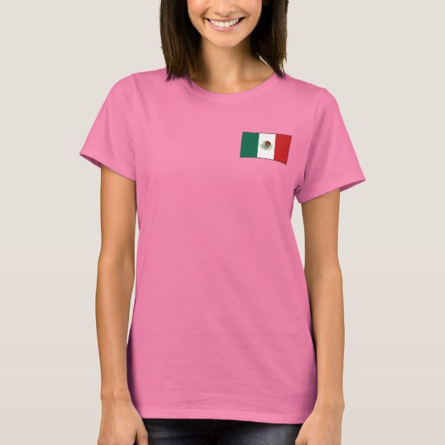 Mexico Flag and Map dk T-Shirt (Front)