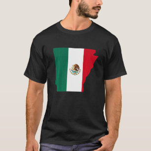 Mexico Flag Arkansas State Shape   T-Shirt