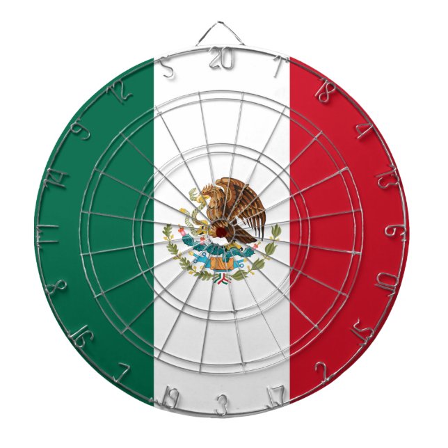 Mexico Flag, Bandera de Mexican Republic Dartboard (Front)