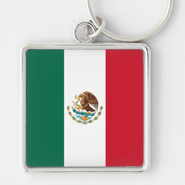 Mexico Flag, Bandera de Mexican Republic Key Ring (Front)