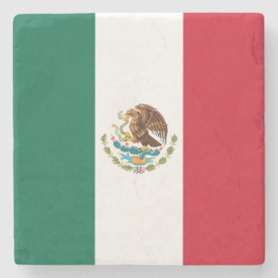 Mexico Flag, Bandera de Mexican Republic Stone Coaster