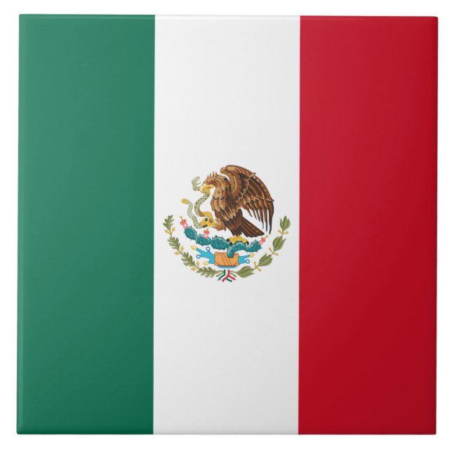 Mexico Flag, Bandera de Mexican Republic Tile (Front)