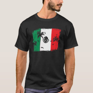 Mexico Flag Beach Vibes Vintage Mexican Souvenir T-Shirt