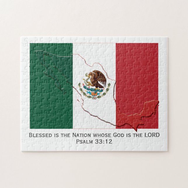 MEXICO FLAG | Blessed Nation | Mexican Jigsaw Puzzle (Horizontal)