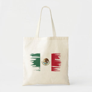 Mexico Flag Brush Art Tote Bag