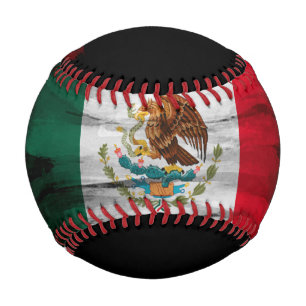 Mexico flag brush stroke, national flag baseball