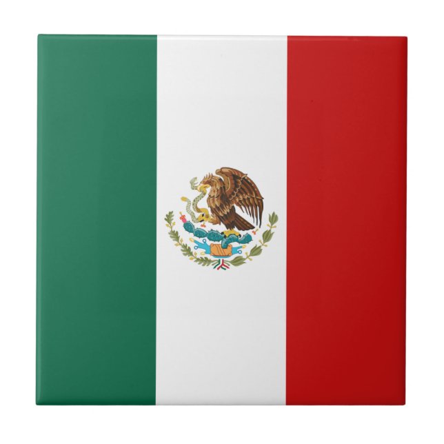 Mexico Flag Ceramic Tile (Front)