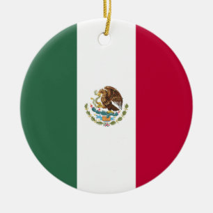 Mexico flag ceramic tree decoration