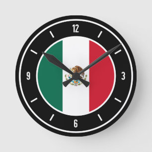 Mexico Flag Elegant Round Clock