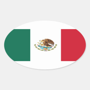 Mexico* Flag European-style Oval Sticker