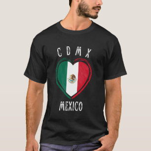 Mexico Flag Heart Cdmx City T-Shirt