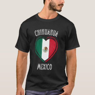Mexico Flag Heart Chihuahua City T-Shirt