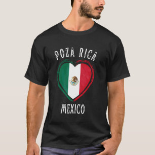 Mexico Flag Heart Poza Rica City T-Shirt