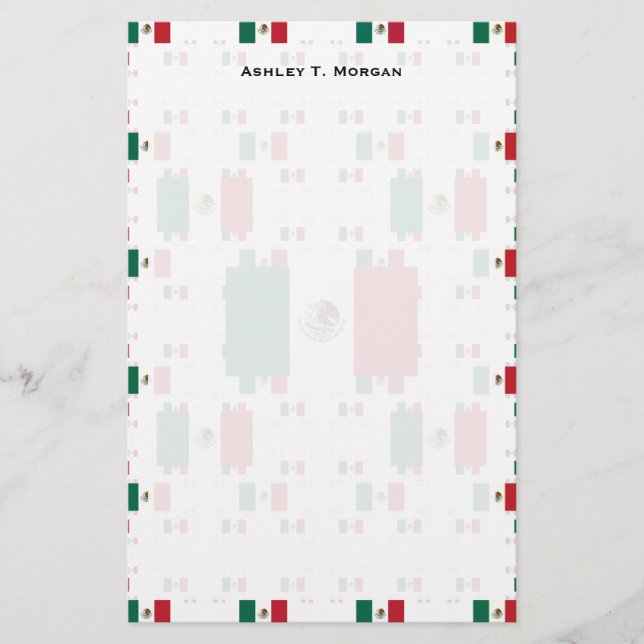 Mexico Flag in Multiple Colourful Layers 2 Stationery (Front)