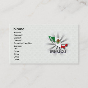 Mexico Flag Map 2.0 Business Card