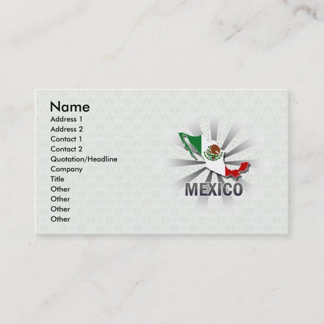 Mexico Flag Map 2.0 Business Card (Front)