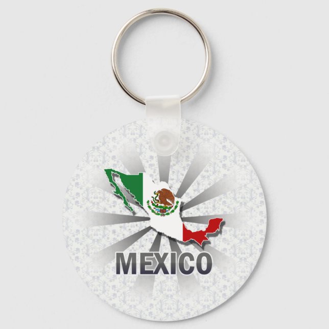 Mexico Flag Map 2.0 Key Ring (Front)