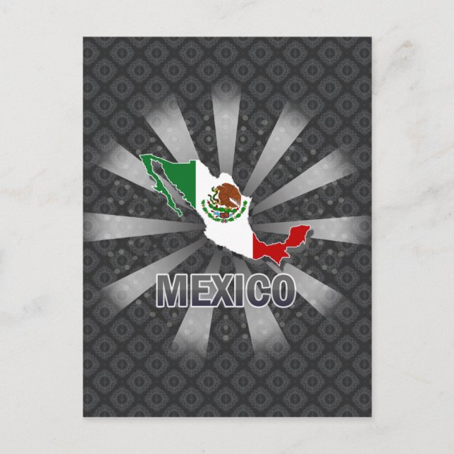 Mexico Flag Map 2.0 Postcard (Front)