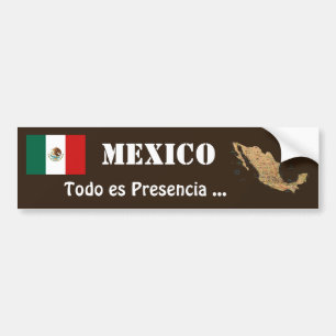 Mexico Flag + Map Bumper Sticker