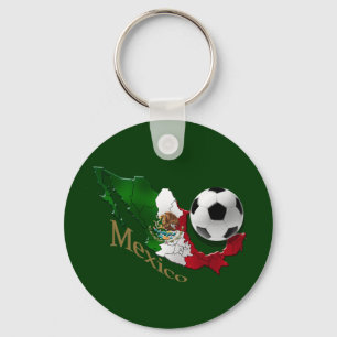 Mexico Flag Map Soccer fans Futbol gifts Key Ring