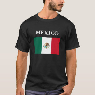 Mexico Flag Mens Black T-shirt