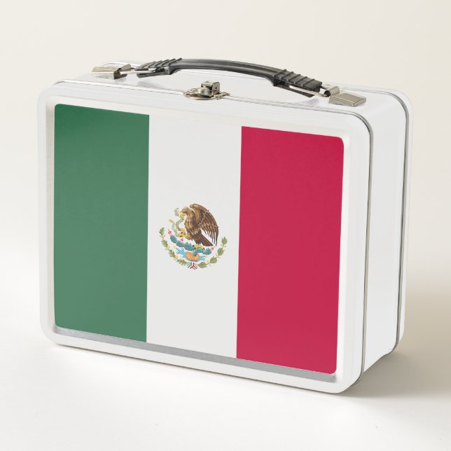 Mexico flag metal lunch box (Front)