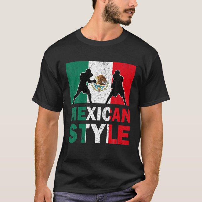 Mexico Flag Mexican Boxing Club Vintage T-Shirt (Front)