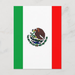 MEXICO FLAG - NATIONAL MEXICAN FLAG POSTCARD