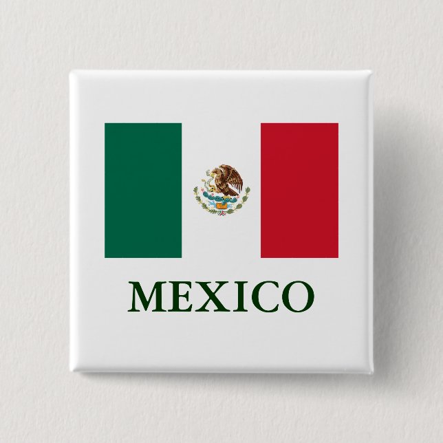 Mexico Flag Pin Back Button (Front)