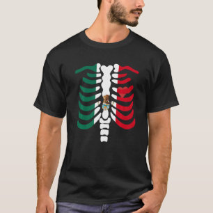 Mexico Flag Skeleton Patriotic Mexico T-Shirt
