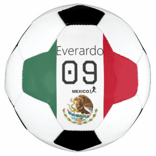 Mexico Flag Soccer Ball Custom Name Jersey