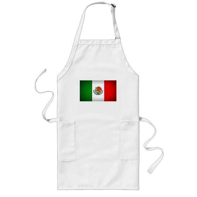 Mexico Flag Stylised Long Apron (Front)