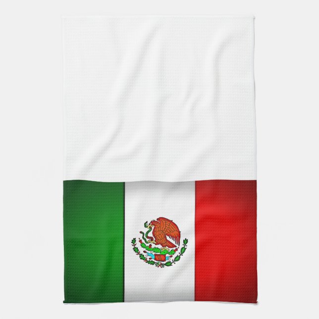 Mexico Flag Stylised Tea Towel (Vertical)