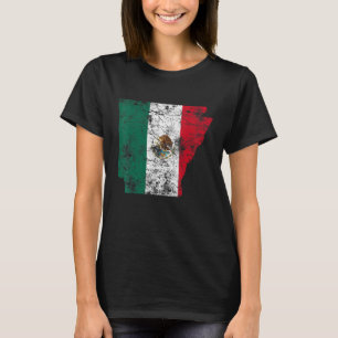 Mexico Flag Vintage Arkansas State Shape T-Shirt
