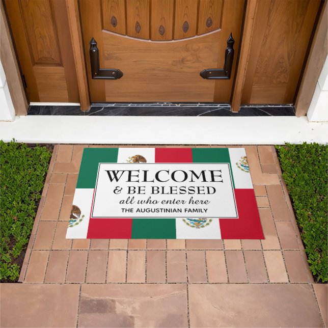 MEXICO FLAG Welcome Doormat (Outdoor)