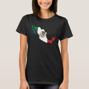 Mexico flag with Mexican map distressed T-Shirt
