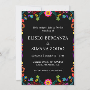 mexico floral mexican wedding invitations