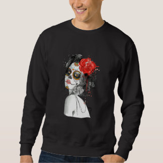 Mexico Girl Flower Day Of Dead  dia de los muertos Sweatshirt