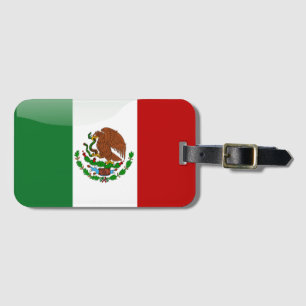 Mexico glossy flag luggage tag