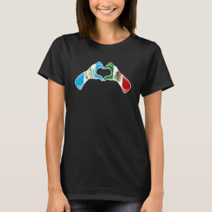Mexico Guatemala Flag Mexican Guatemalan Heart T-Shirt