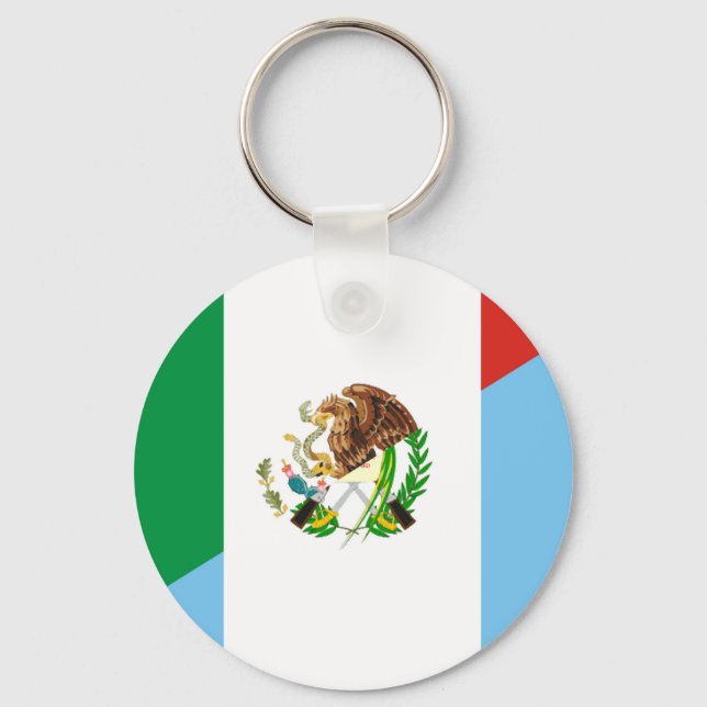 mexico guatemala half flag country symbol key ring (Front)