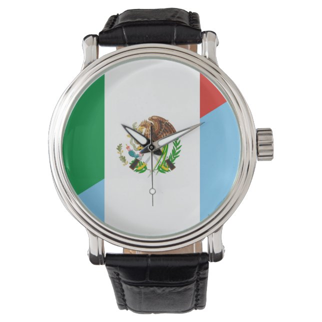 mexico guatemala half flag country symbol watch (Front)